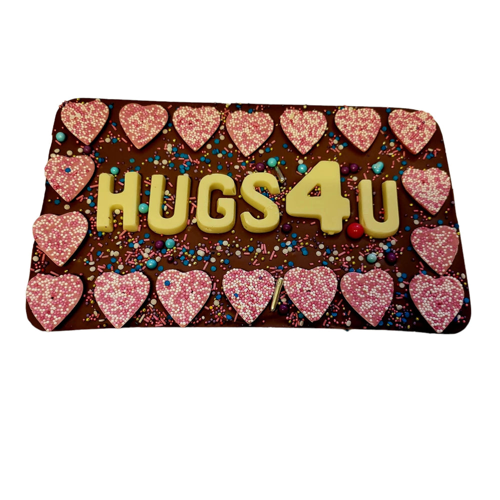 
                  
                    Load image into Gallery viewer, &amp;quot;Hugs 4 U&amp;quot; Chocolate Slab
                  
                